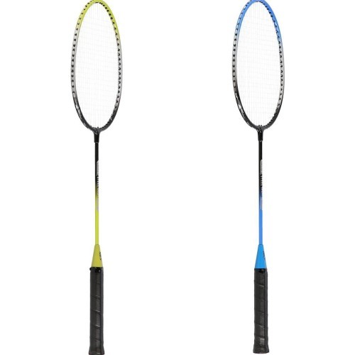Plieninis badmintono rinkinys NRZ014 NILS: 4 raketės, 3 plunksninukai, tinklas 195x22 cm ir dėklas
