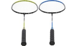 NRZ014 STEEL / BADMINTON SET 4 ROCKETS + 3 SHUTTLECOCKS + NET 195x22cm + COVER NILS