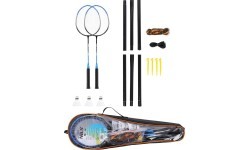 NILS NRZ012 plieninis badmintono rinkinys: 2 raketės, 3 skraidukai, tinklas ir dėklas