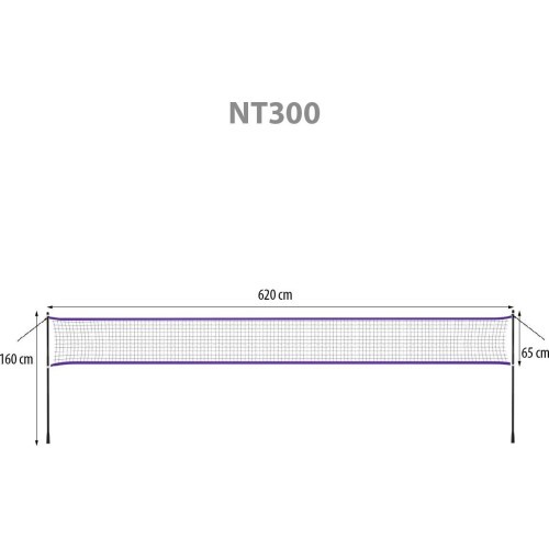 Badmintono tinklas NT300 600 x 60 cm su dėklu NILS
