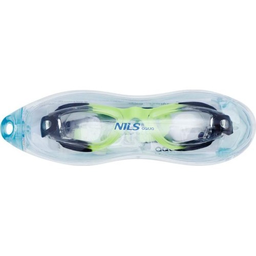 NQG770AF BLACK/ GREEN JUNIOR SWIMMING GOGGLES NILS AQUA