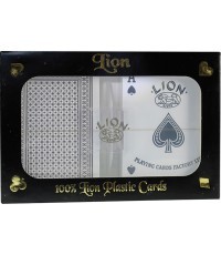 Карты для покера Lion 100% пластик Double Black