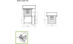Деревянный игровой домик EXIT Loft 750, натуральное дерево