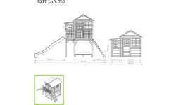Деревянный игровой домик EXIT Loft 750, натуральное дерево