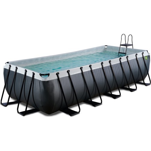 EXIT Black Leather baseinas 540x250x122 cm su smėlio filtro siurbliu, juodas