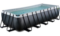 EXIT Black Leather baseinas 540x250x122 cm su smėlio filtro siurbliu, juodas