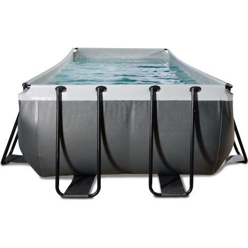 EXIT Black Leather baseinas 540x250x122 cm su smėlio filtro siurbliu, juodas