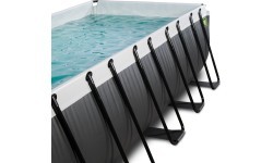 EXIT Black Leather baseinas 540x250x122 cm su smėlio filtro siurbliu, juodas