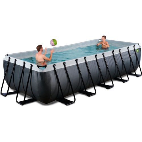 EXIT Black Leather pool 540x250x122cm with sand filter pump - black