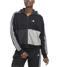 Женская толстовка Adidas на молнии, серо-чёрная, HC8833