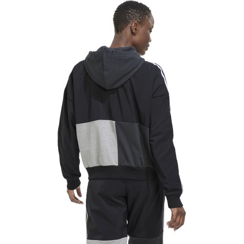 Женская толстовка Adidas на молнии, серо-чёрная, HC8833