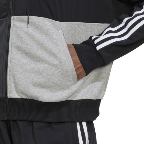 Женская толстовка Adidas на молнии, серо-чёрная, HC8833