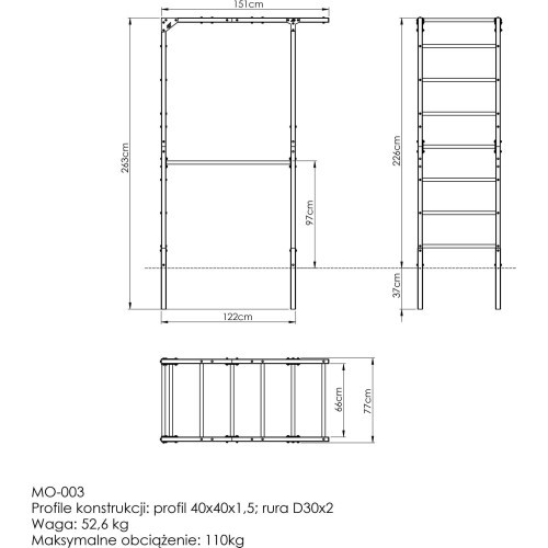 Outdoor gymnastics ladder MO-003 - Marbo Sport
