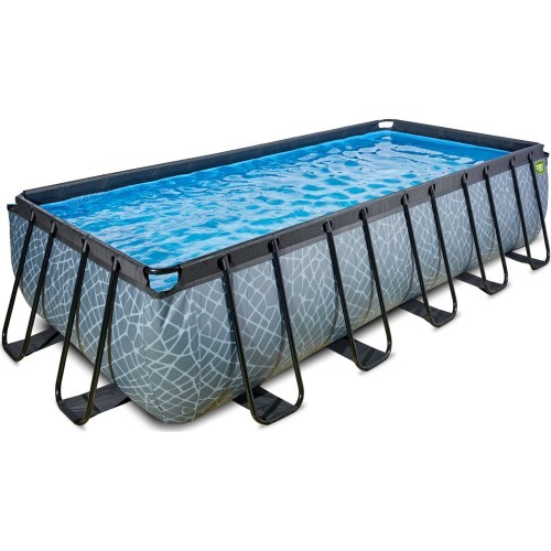 EXIT Stone pool 540x250x122cm with sand filter pump - grey