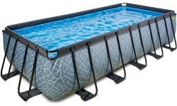 EXIT Stone pool 540x250x122cm with sand filter pump - grey
