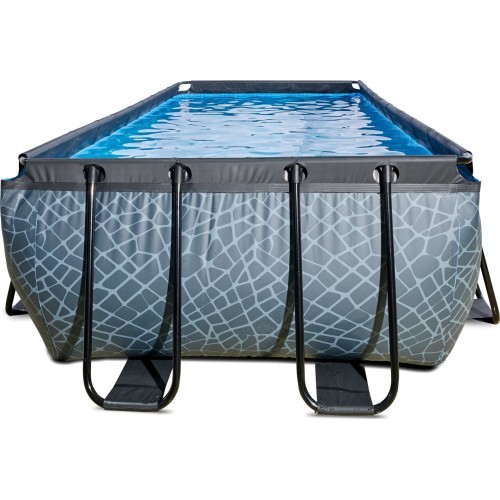 EXIT Stone pool 540x250x122cm with sand filter pump - grey
