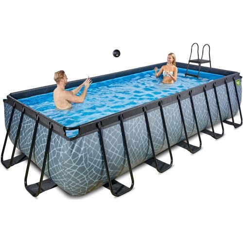 EXIT Stone pool 540x250x122cm with sand filter pump - grey