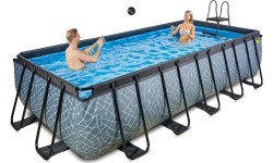 EXIT Stone pool 540x250x122cm with sand filter pump - grey