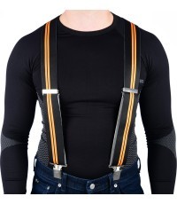 Подтяжки Oxford Riggers - Cruiser, чёрный с оранжевыми полосами