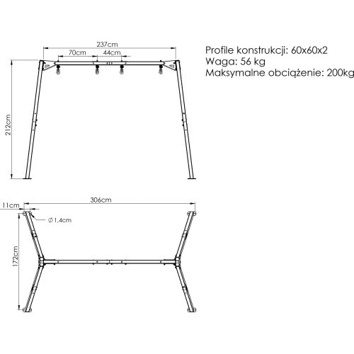 Double swing on bearings (2-station rack) PREMIUM MO-013 - Marbo Sport