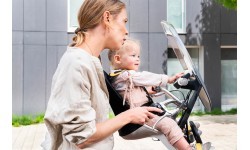 Children's handlebar with toy QIBBEL for front seat (grey)
