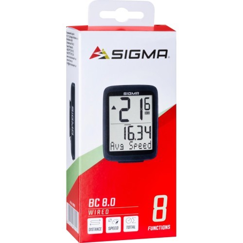 Sigma BC 8.0 Wired Bicycle Computer, 8 functions