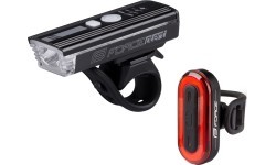 FORCE Futuro bike light set, USB rechargeable (black)