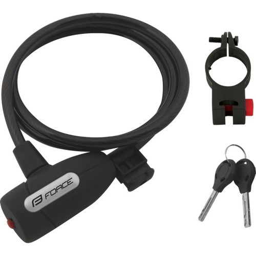 FORCE Lux cable lock, 120/8mm (black)