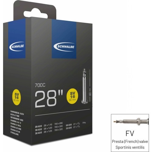 Камера велосипедная Schwalbe 700x28/32 FV60