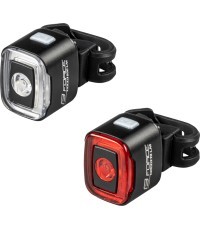 Žibintų komplektas FORCE FLEA // 200LM, USB-C
