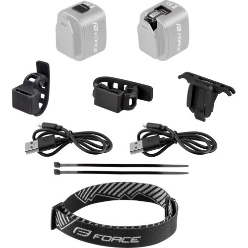 Žibintų komplektas FORCE FLEA // 200LM, USB-C