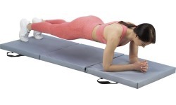 Sulankstomas gimnastikos čiužinys MGS02 1800x600 mm, pilkas, HMS Premium