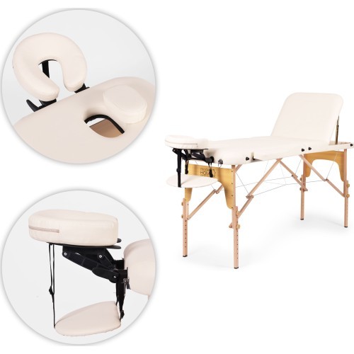 Wooden massage and rehabilitation table, 3-segment, foldable into a suitcase + bag ModernHome
