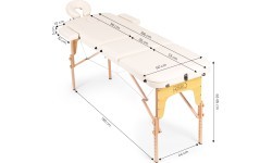 Wooden massage and rehabilitation table, 3-segment, foldable into a suitcase + bag ModernHome