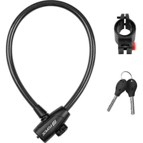 FORCE Strong lock with bracket, 60/12mm (black)
