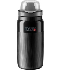 Elite FLY MTB Water Bottle 550ml (black/grey logo)