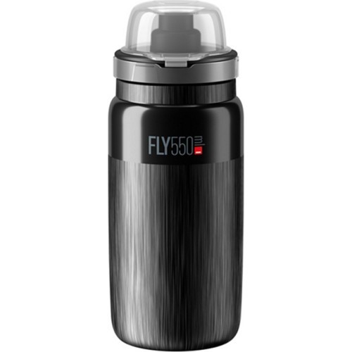 Elite FLY MTB Water Bottle 550ml (black/grey logo)
