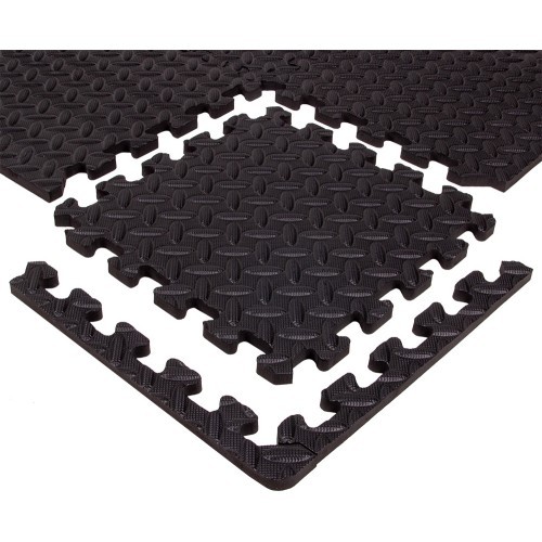 Puzzle mat inSPORTline Famkin (12 tiles, 18 edges) - Black