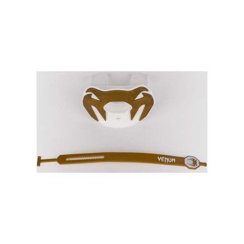 Капа Venum Elite Lipguard Logo Edition, бело-золотая
