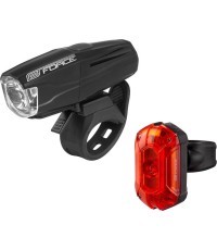 Žibintų komplektas FORCE VARIO 500LM + 25LM, USB