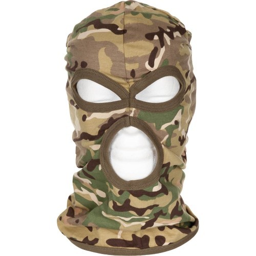 Balaklava su 3 angomis, plona, operation-camo, 100 % medvilnė