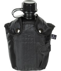 Plastikinė gertuvė su dėklu MFH, juoda, 1 l