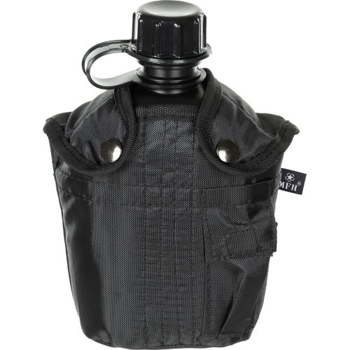 Plastikinė gertuvė su dėklu MFH, juoda, 1 l
