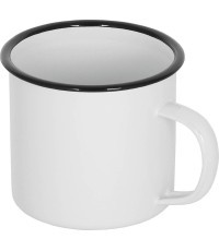 Enamel Cup MFH - White-Black, 350 ml