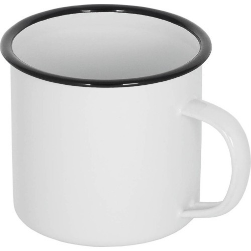 Enamel Cup MFH - White-Black, 350 ml