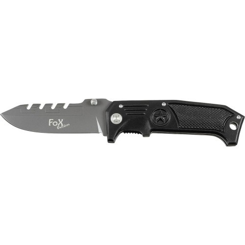 Sudedamas peilis FoxOutdoor, juodas, metalinė rankena