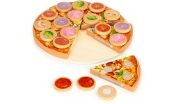 Wooden Velcro pizza cutter for kids 27 pieces