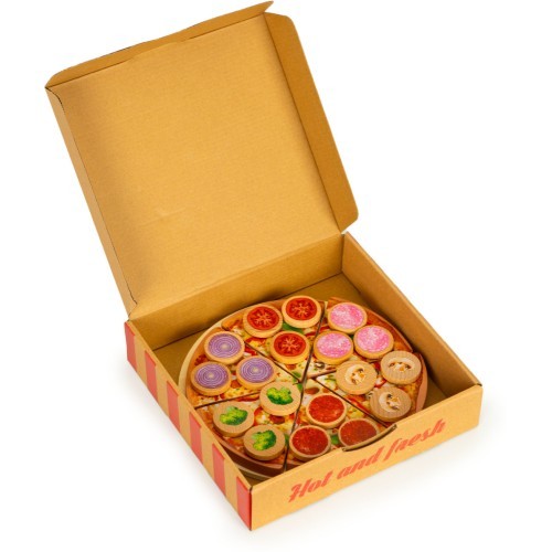 Wooden Velcro pizza cutter for kids 27 pieces