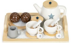Wooden tea set teapot cup 17 pieces ECOTOYS