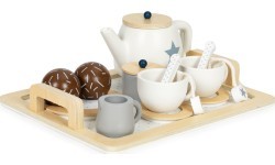 Wooden tea set teapot cup 17 pieces ECOTOYS
